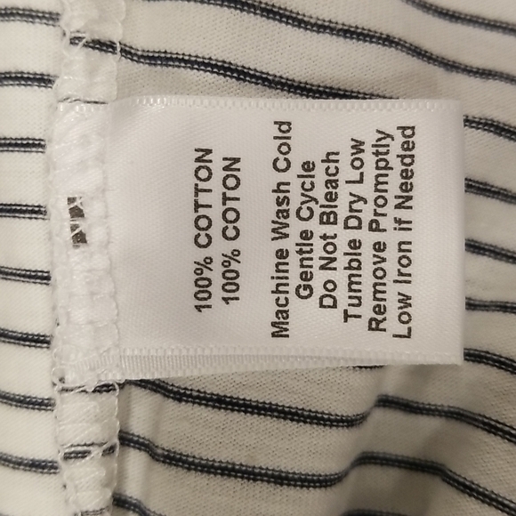 💕CINQ A SEPT💕 Boatneck Striped Graphic Tee ~ BONJOUR Black & White Small S NWT - Picture 10 of 10